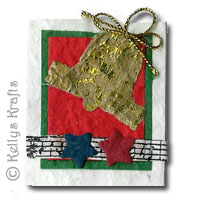 Christmas Mulberry Card Topper, Bell with Bow