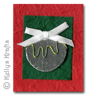 Christmas Mulberry Card Topper, Pudding with Bow - Click Image to Close