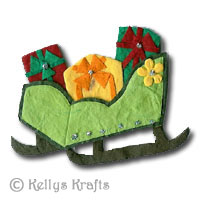 Christmas Mulberry Card Topper, Sleigh