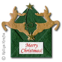 Christmas Mulberry Card Topper, Reindeer & Envelope