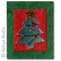 Christmas Mulberry Card Topper, Decorated Tree