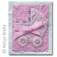 Mulberry Card Topper - Pink Baby Pram
