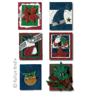Set of 6 Handmade Card Toppers - Christmas