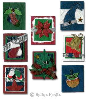 Set of 8 Handmade Card Toppers - Christmas