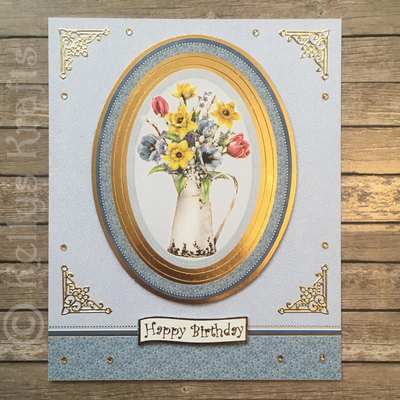 Handmade Papercraft Card Topper - Floral, Birthday