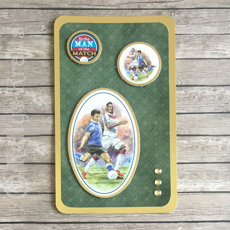 Handmade Papercraft Card Topper - Football, Man of the Match