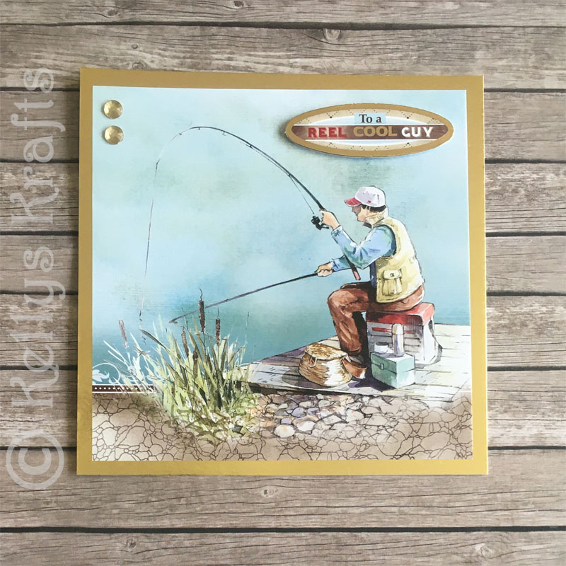Handmade Papercraft Card Topper - Fishing, To A Reel Cool Guy