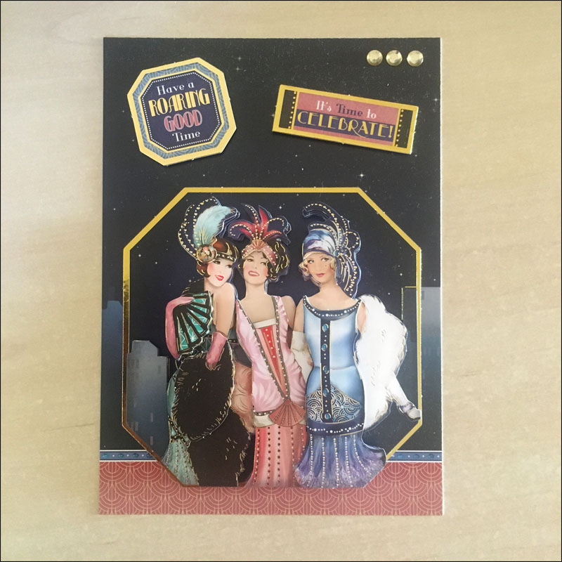 Handmade Papercraft Decoupage Card Topper - Golden Age of Glamour