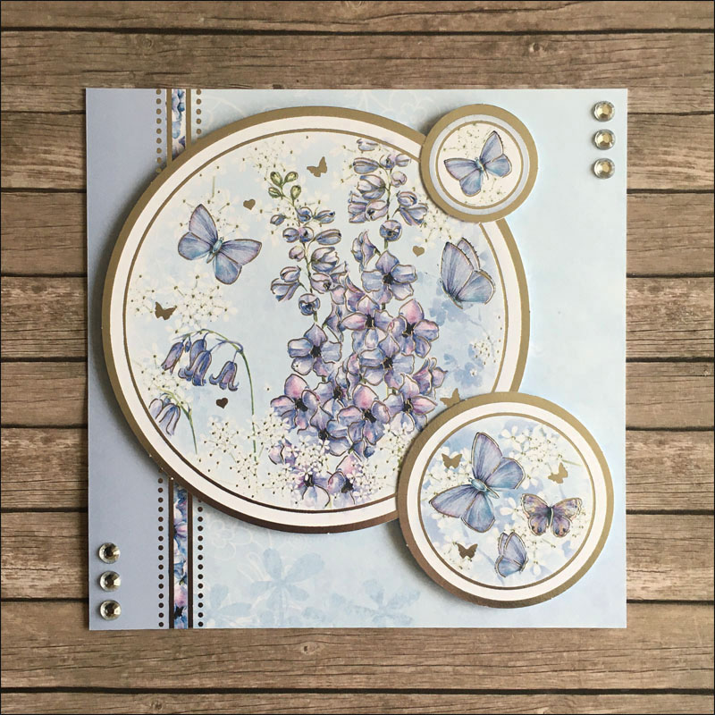 Handmade Papercraft Card Topper - Butterflies & Flowers