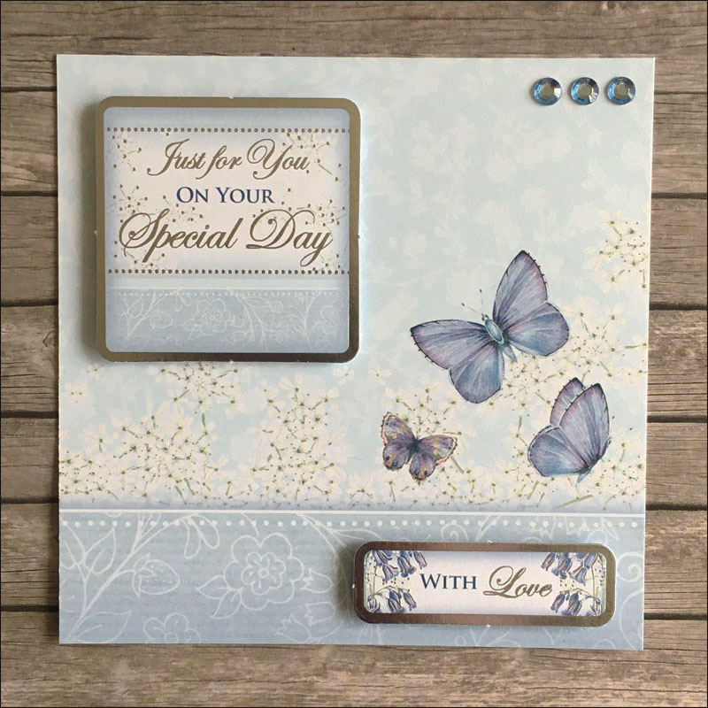 Handmade Papercraft Card Topper - Just for You On Your Special Day