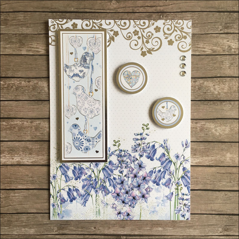 Handmade Papercraft Card Topper - Birds & Floral Detail